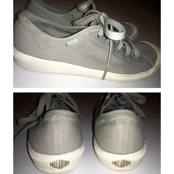 Palladium Shell Toe Light Grey Canvas Sneakers - Picture 2 of 3